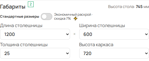 Чем высота каркаса отличается от высоты стола?